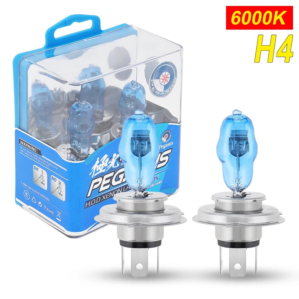 2 pz DC 12 V H4 6000 K 100 W Luce Bianca Super Luminosa Auto HOD Xenon Lampada Alogena Auto Faro Anteriore Luci Esterne per Auto