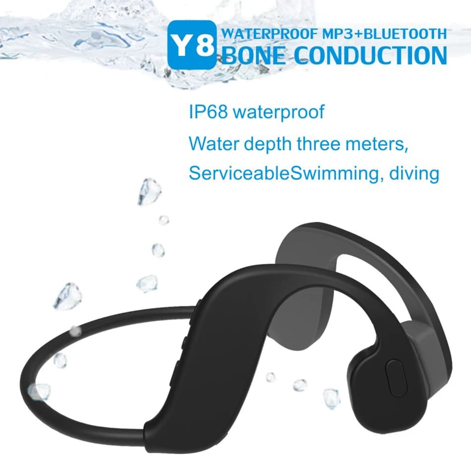 Y8 conduzione ossea Swim 32GB lettore Mp3 Bluetooth 5.0 2 In 1 auricolare IP68 impermeabile Running Fitness Sport nuoto auricolare