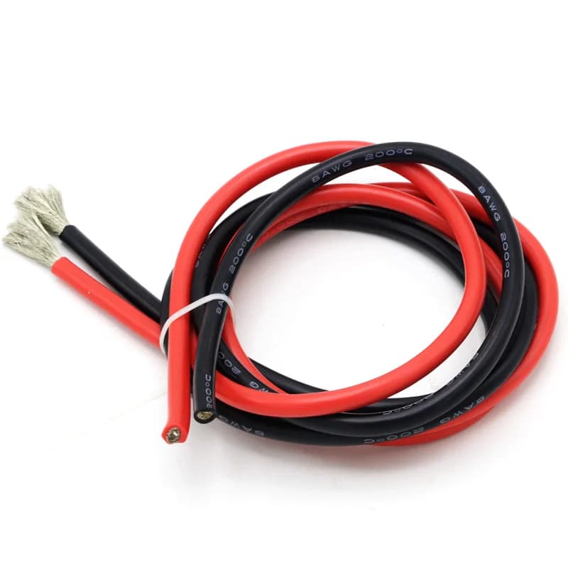 Silicone cable 2 meters 8 10 12 14 16 18 20 22AWG Silica gel cable soft heat resistant silicone (1 meter Red + 1 meter Black) )