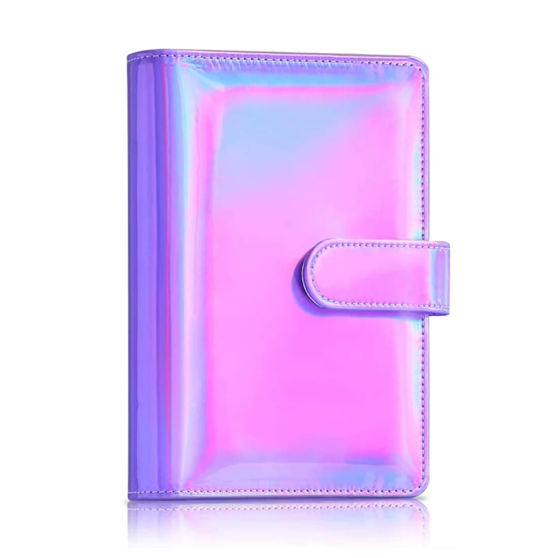 A6 custodia in pelle PU ricaricabile per Notebook a 6 anelli, buste per contanti con agenda arcobaleno, con chiusura a fibbia magnetica