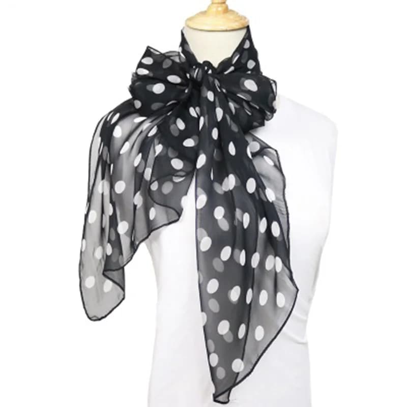 Summer Sunset Polka Chiffon Point Protector Large Size Long Scarf Slide Long Multifunction Soft Seabed Hijab Snood Handkerchief M5