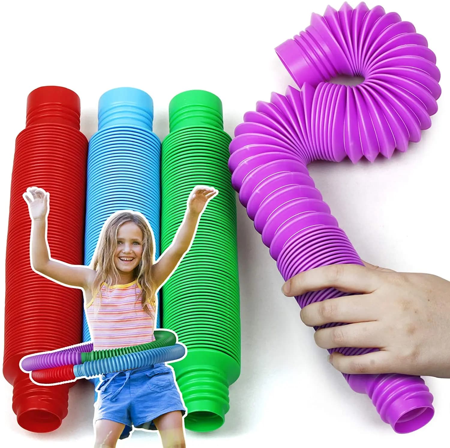 Giocattolo sensoriale Fidget da 4 pezzi, colorato, resistente, per costruzioni, giocattoli educativi per lo stress, autismo, ADHD