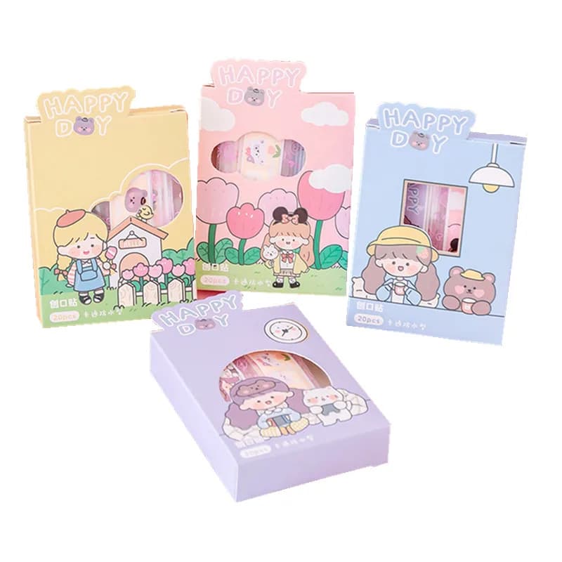 20 pz/scatola cartone animato animale cerotto impermeabile traspirante pelle Patch Kit di pronto soccorso bendaggio adesivo per bambini