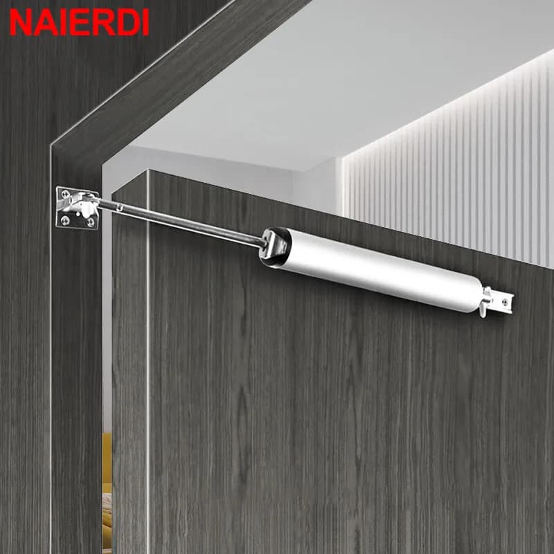 NAIERDI chiudiporta automatico 35kg lega di alluminio chiusura morbida molla a Gas regolabile posizionamento a 100 gradi arresto porta Hardware
