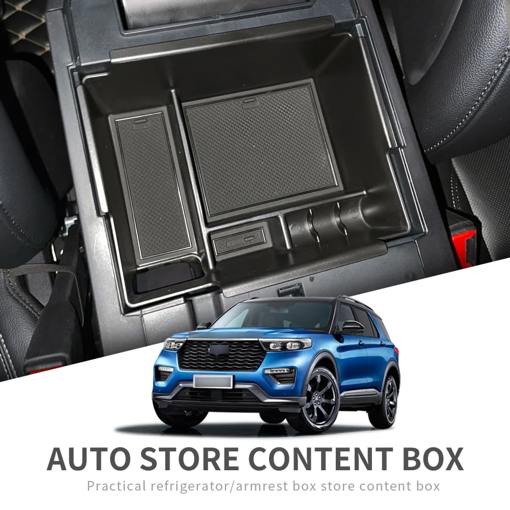 Car Arm Holder Box Ford Explorer 2020-2022, Interior Accessories, Organizer, ABS Tray