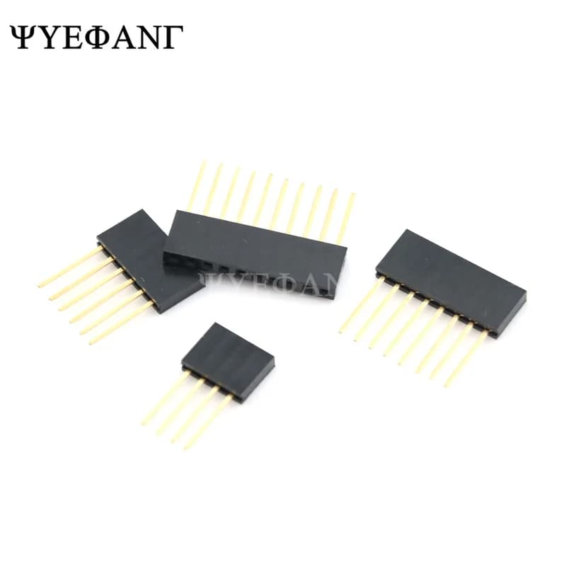10 pcs single row 2/3/4/6/8/10/15 Pin 2.54mm stackable long legs Femal header connector for shield Arduino