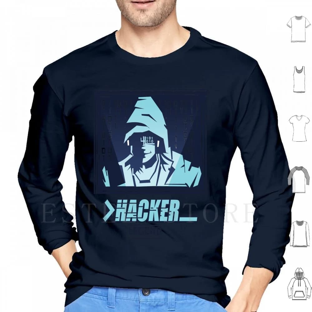 Hacker Legend Criminal Life Felpa con cappuccio a maniche lunghe Hacker Hacker Cyberspace Hacker Sicurezza Hacker Laptop Hacker