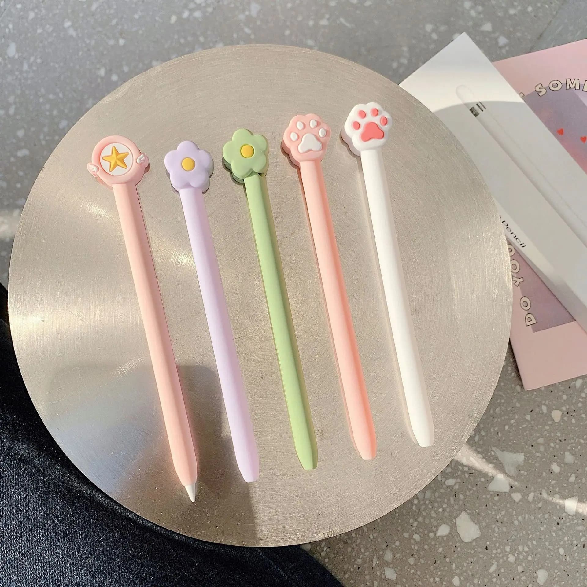 Cute Cat Claw For Apple Pencil 2/1 Case For iPad Tablet Touch Pen Stylus Cartoon Protective Sleeve Cover Flower Pencil Cases