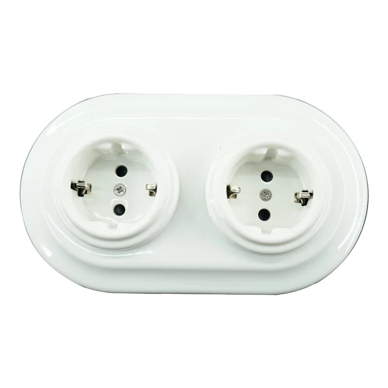 Presa elettrica tedesca da parete con 2 telai in porcellana da incasso 240 V, 16 A