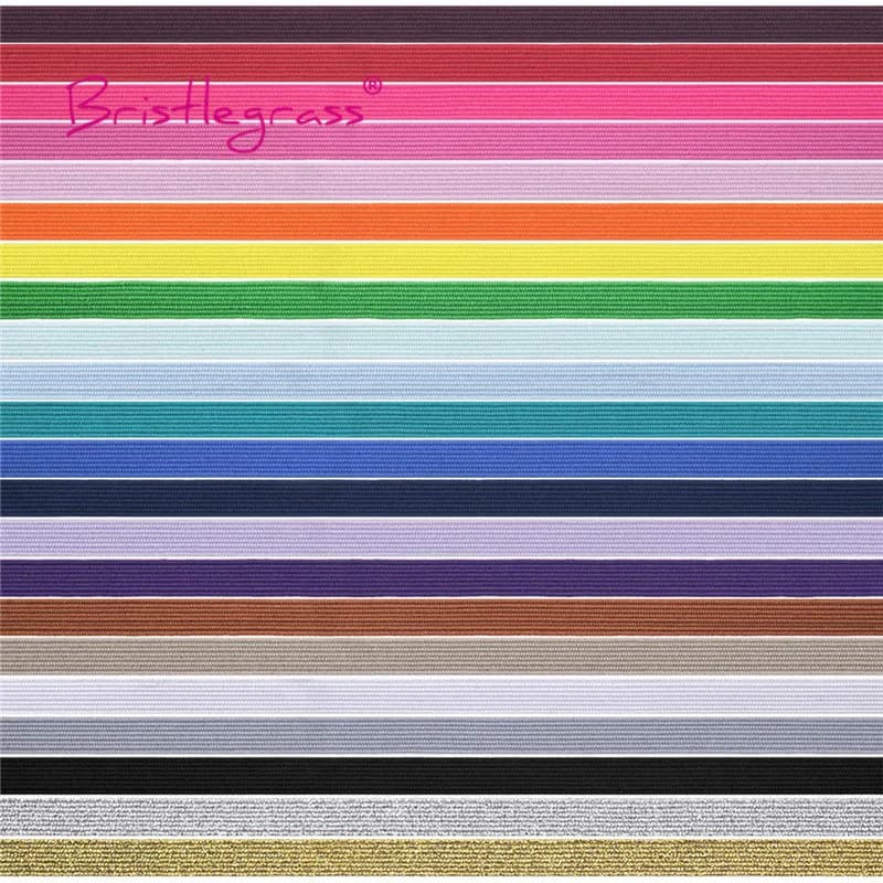 BRISTLEGRASS 2 5 10 Yard 1/4 "6mm piatto Skinny cavo elastico Glitter Latex elastico corda Notebook Earloop Dress DIY cucito Trim