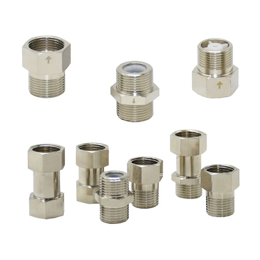 Valvola di ritegno con filettatura in ottone da 1/2 "3/4" Valvola di non ritorno unidirezionale Connettore filettato in argento per serbatoio dell'acqua Scaldabagno WC
