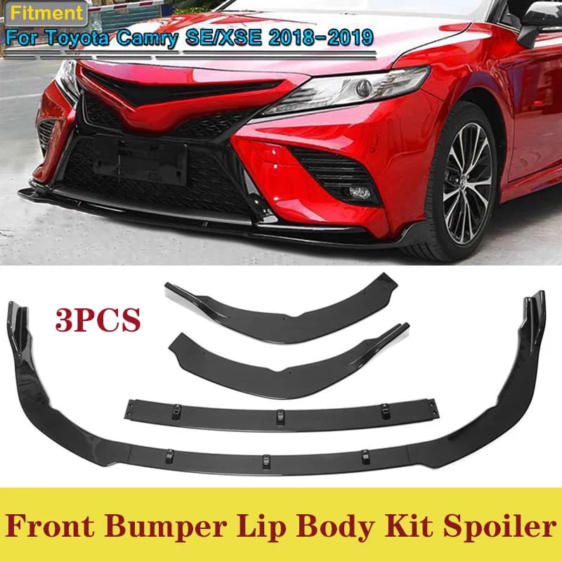 Buona qualità 3 pz auto paraurti anteriore Lip Splitter copertura Trim Spoiler diffusore deflettore per Toyota Camry SE/XSE 2018 2019 sport