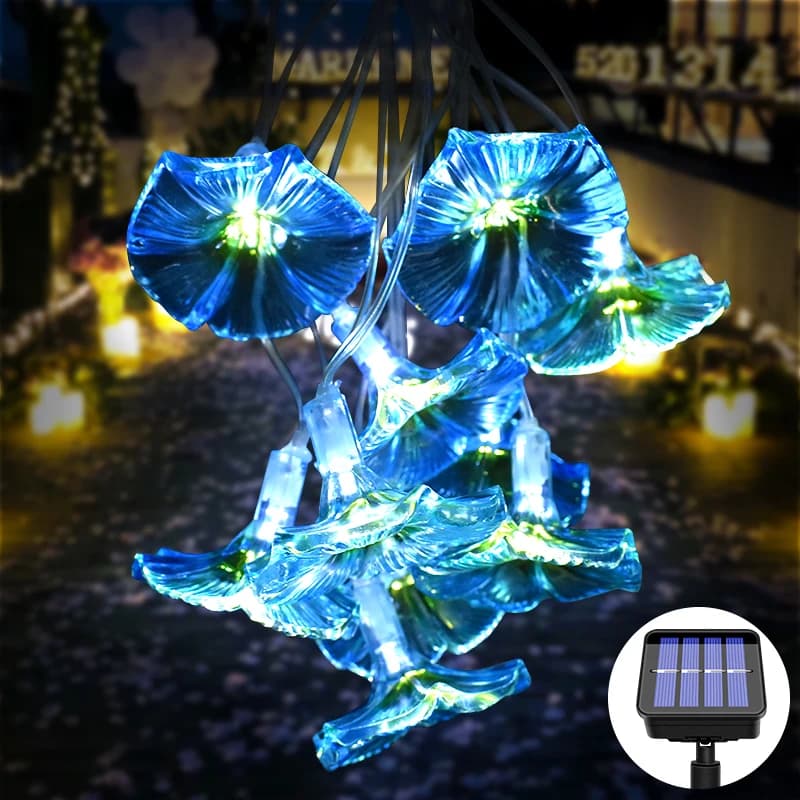 Luci di natale luce solare esterna del fiore impermeabile 10LED gloria del mattino fata solare luci Decorative della stringa per la casa dei giardini