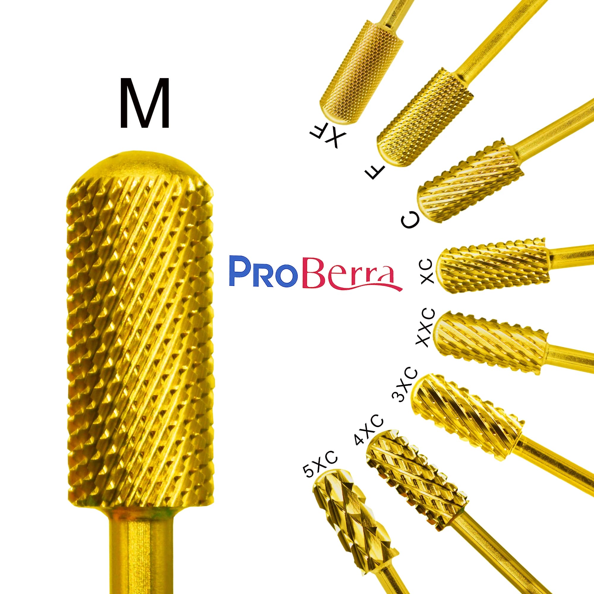 RolinStar 5.35 Piccolo cilindro rotondo superiore in carburo d'oro per manicure Punta per trapano per unghie Accessori per file 8 diversi