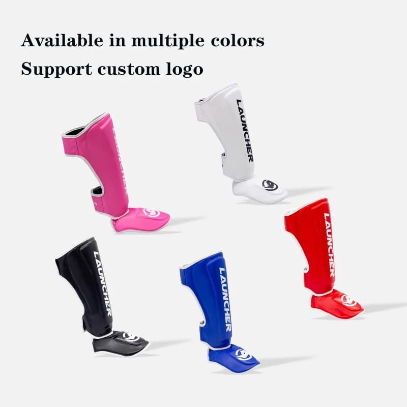 Parastinchi Mma Leggings addensati protezione in pelle PU Muay Thai Leggings da combattimento MMA combattimento caviglia supporto Logo personalizzabile