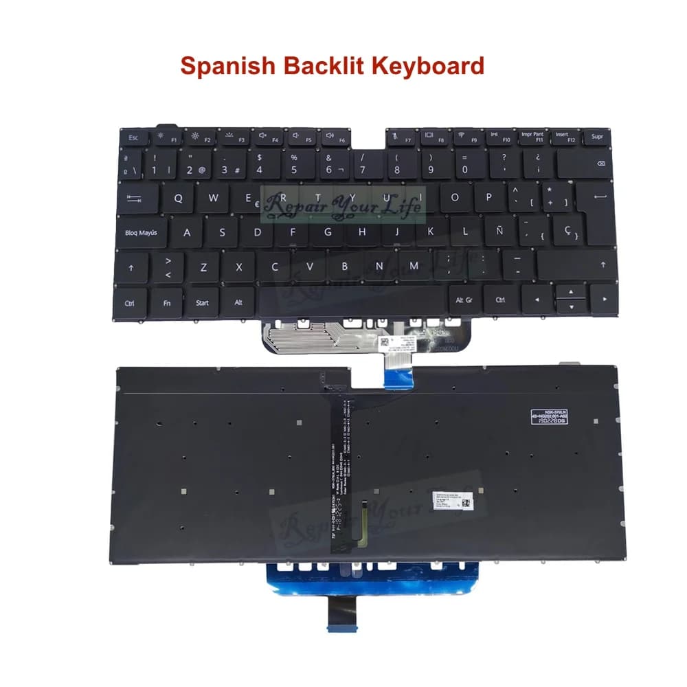 2H-BCQSPH80121 UK/GB US Spagnolo Tastiera retroilluminata per Huawei MateBook D14 2020 D15 9Z.NG2LN.001 SP/ES/LA Spagna Tastiere per notebook