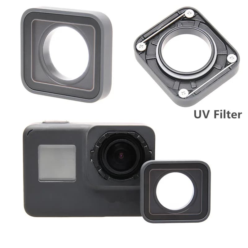 Go Pro 5 7 Sostituzione del filtro dell'obiettivo UV Protezione di riparazione Dati Copertura della porta laterale per Gopro Hero 7 6 5 Accessori per action camera neri