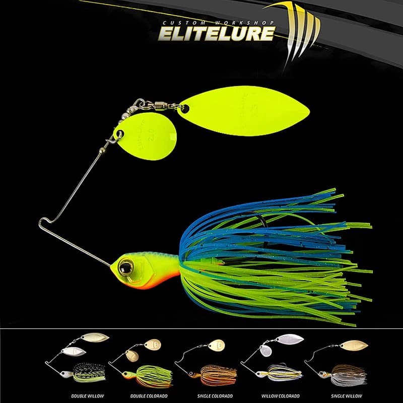 EliteLure CF-S 10g/14g Spinnerbait con Gonna, Wobbler, Spinnerbait con Lame, Buzzbait, Attrezzatura da Pesca per Bass, Trota, Persico, Luccio