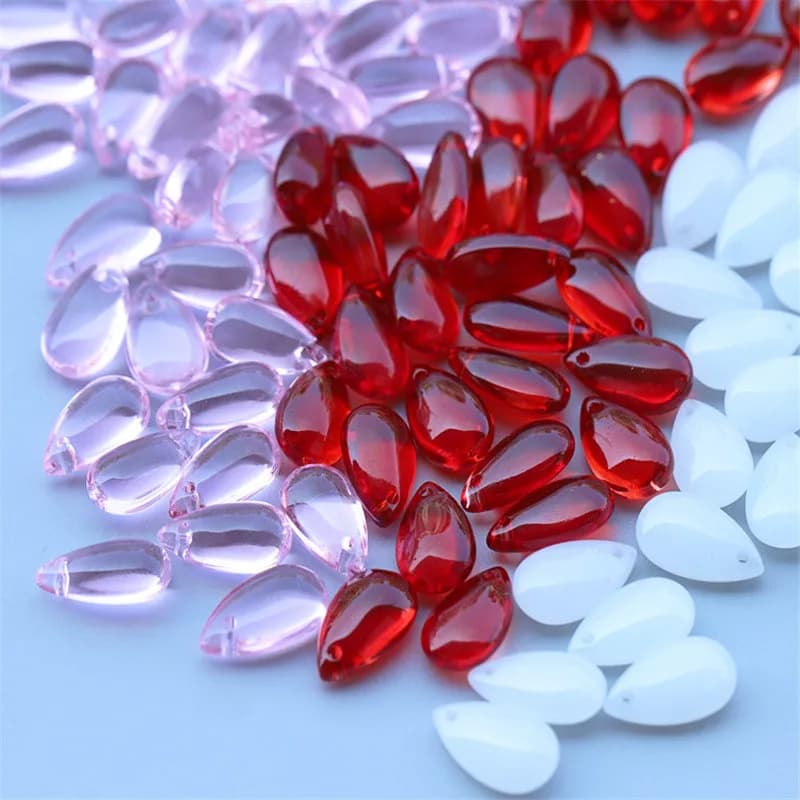 Colori della miscela Goccia d'acqua Perle di vetro di murano ceco per la creazione di gioielli Braccialetti di cucito fai da te Orecchini Forcina Risultati 8x14mm