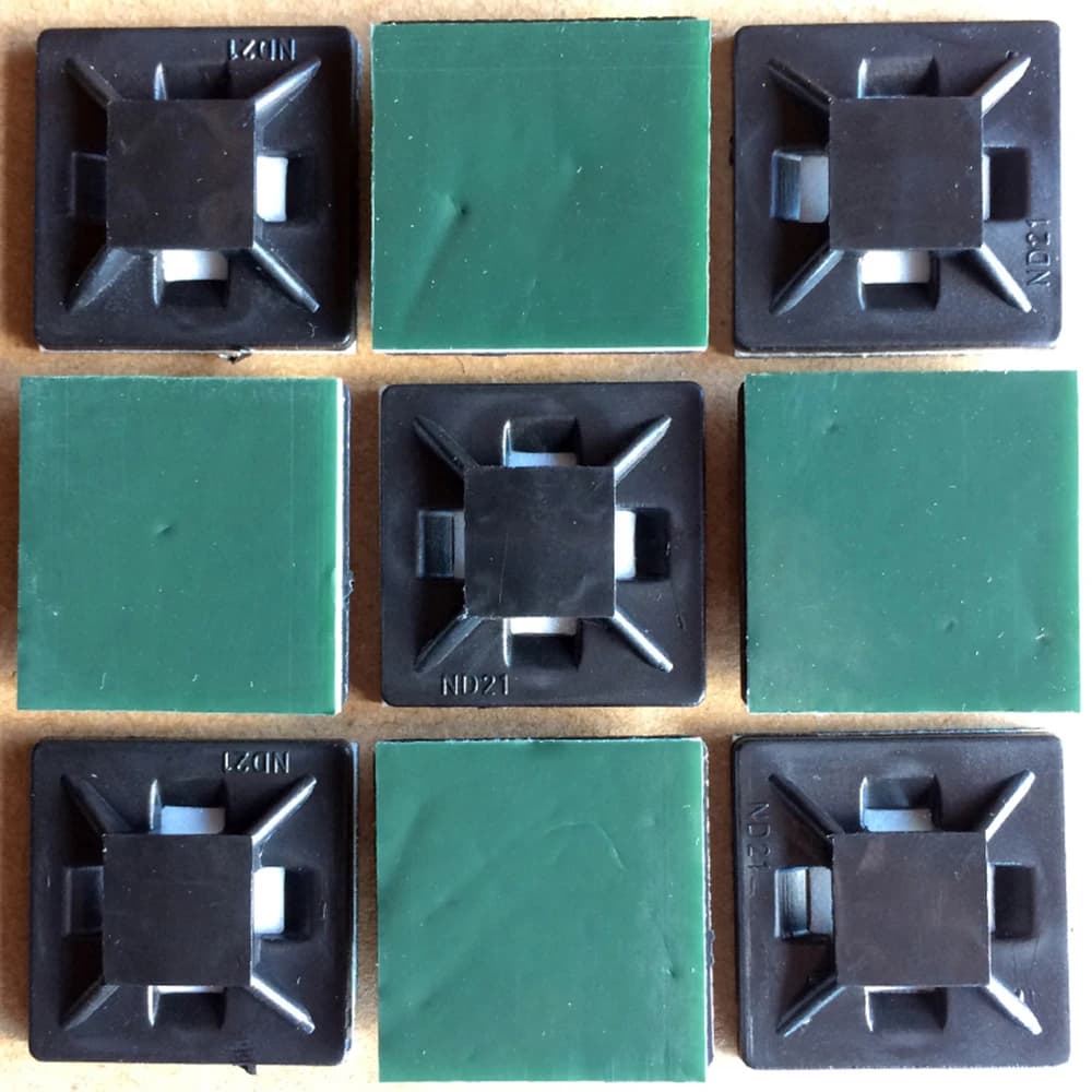 500pcs supporto per fascette per cavi nero bianco colla cavo rimovibile supporto da parete Clip di montaggio colla verde base per fascette autoadesive