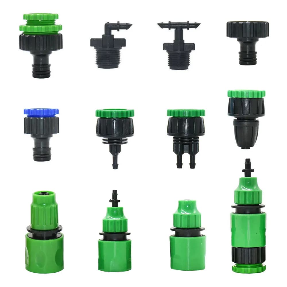 Quick coupling adapter with plug connector 1/4 3/8 inch watering garden greenhouse for connector tube 4/7 8/11mm