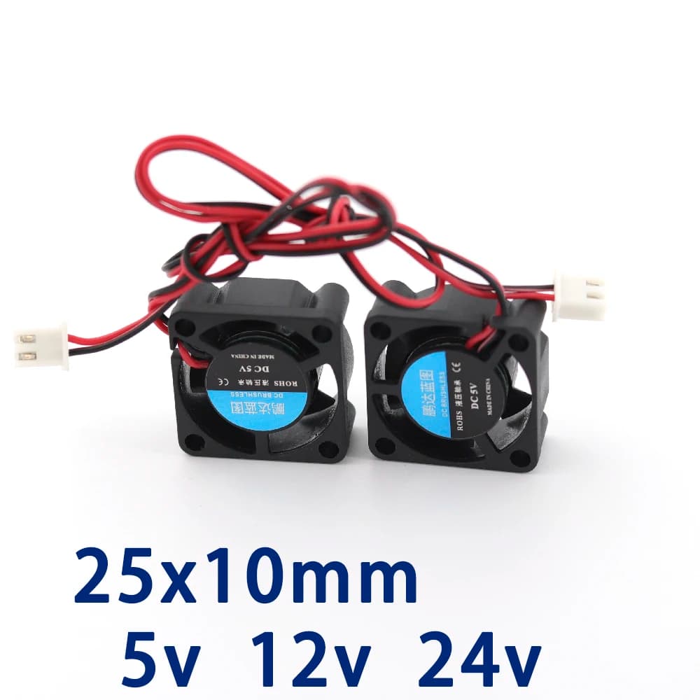 Ventola parte stampante 3d 2510 2pin 25mm 25x25x10mm 2.5cm scheda grafica DC 5V 12V 24V 2P