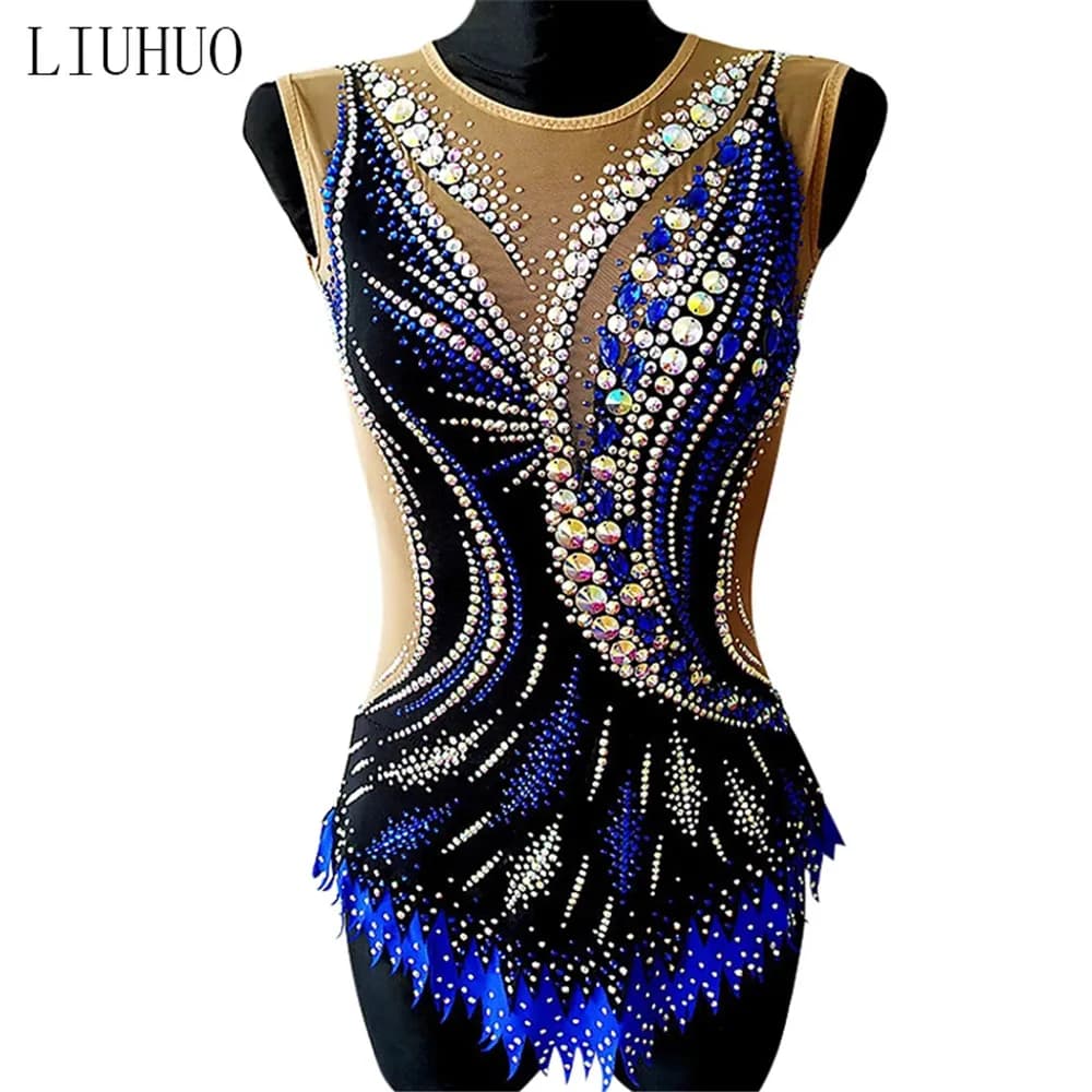 LIUHUO Pattinaggio di Figura Vestito delle Ragazze Delle donne di Ghiaccio Prestazioni Ginnastica Ritmica Concorso di Danza Body Artistico Costume Calzamaglie