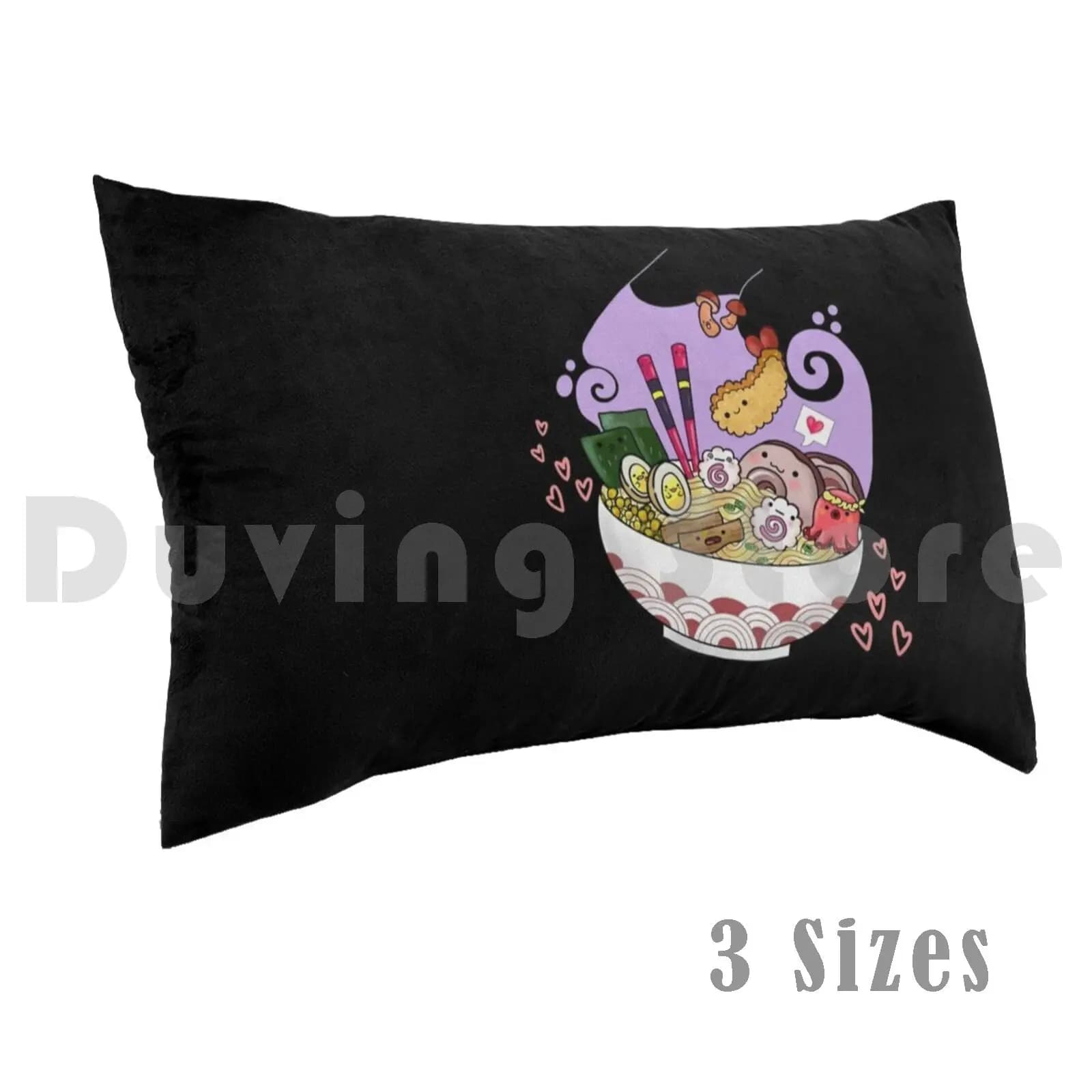 Federa per cuscino Ramen Melody stampata 35x50 Ramen Cibo giapponese Alghe Giappone Cute Kawaii Food