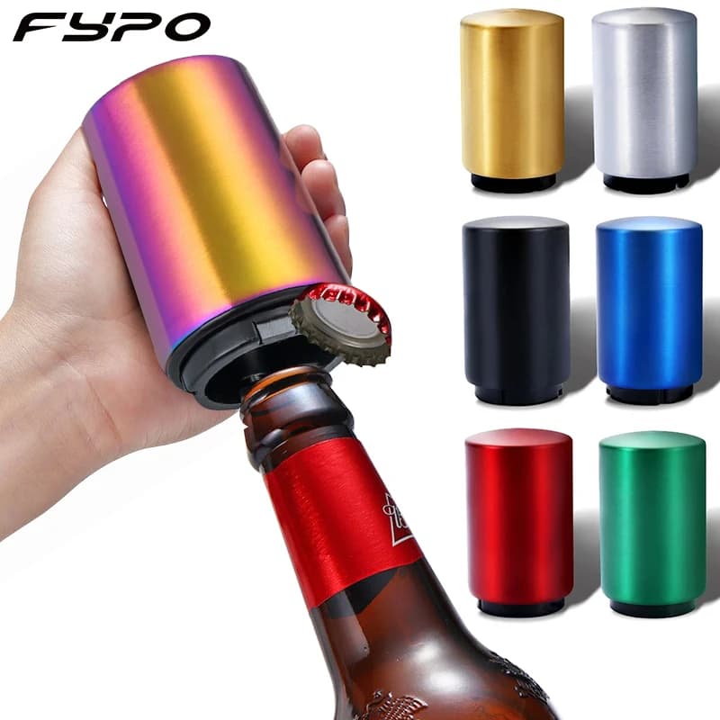 Apribottiglie automatico per birra, bottiglie magnetiche per bevande in acciaio inossidabile Apribottiglie per vino Gadget da cucina Forniture per bar