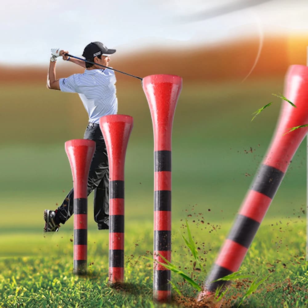 100 pz/pacco Tees da golf professionali in bambù 5x forte rispetto a tee in legno rosso bianco T-shirt da gioco pratica per ferri Driver Ibridi