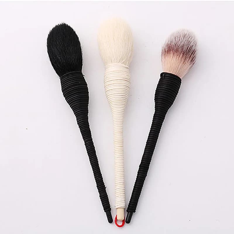Pennelli per trucco in Rattan di lana di capra piatta fondotinta professionale Blush pennello per contorno in polvere sciolta per pennelli per trucco di bellezza