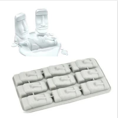 Moai statue di pietra vassoio per cubetti di ghiaccio gelatiere stampo fai-da-te budino stampo per gelatina Bar in Silicone bevanda per feste
