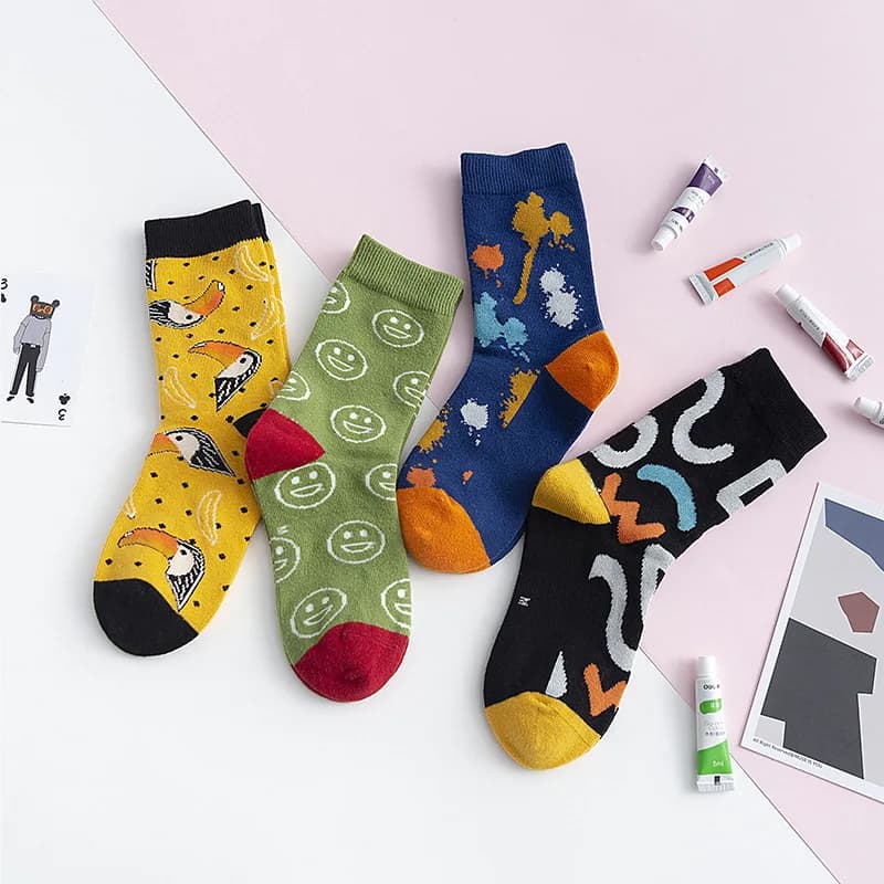 Dei bambini del Cotone Calzini e Calzettoni Animale Del Fumetto Flamingo Dinosauro Ricamo Stampa Calzini e Calzettoni Delle Ragazze Dei Ragazzi Bambini Divertente Variopinto Calzature Moda