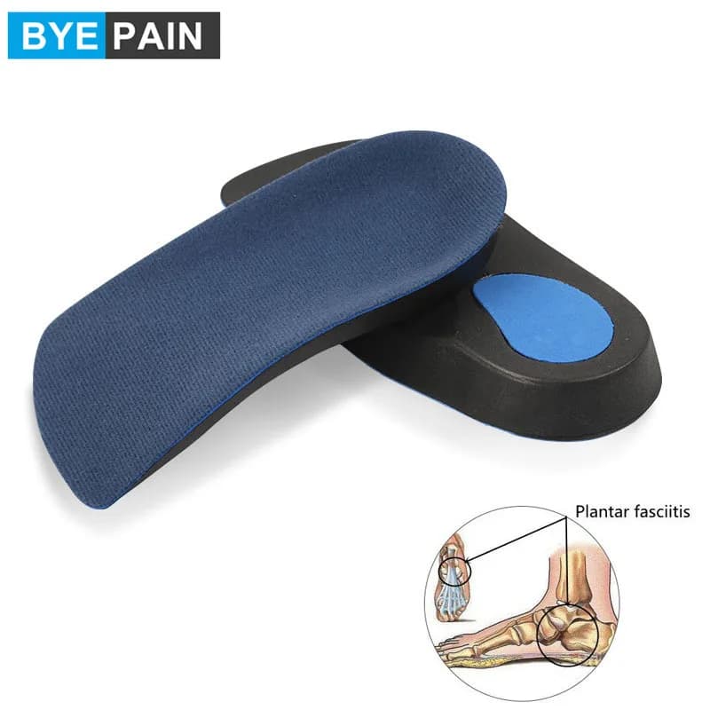 1 paio di inserti per scarpe ortesi 3/4 per fascite plantare, sollievo dal dolore dell'arco del piede e del tallone, supporto della tazza per l'esercizio di corsa a piedi