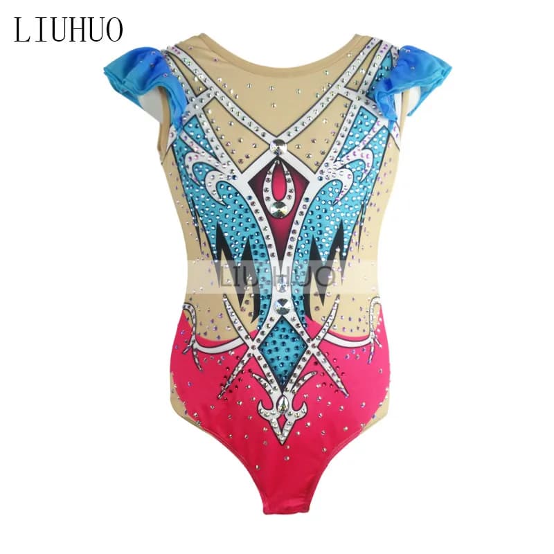 LIUHUO Vestito da Pattinaggio di Figura per Ragazze da Donna Prestazioni sul Ghiaccio Ginnastica Ritmica Concorso Body Unitard Training Multicolor