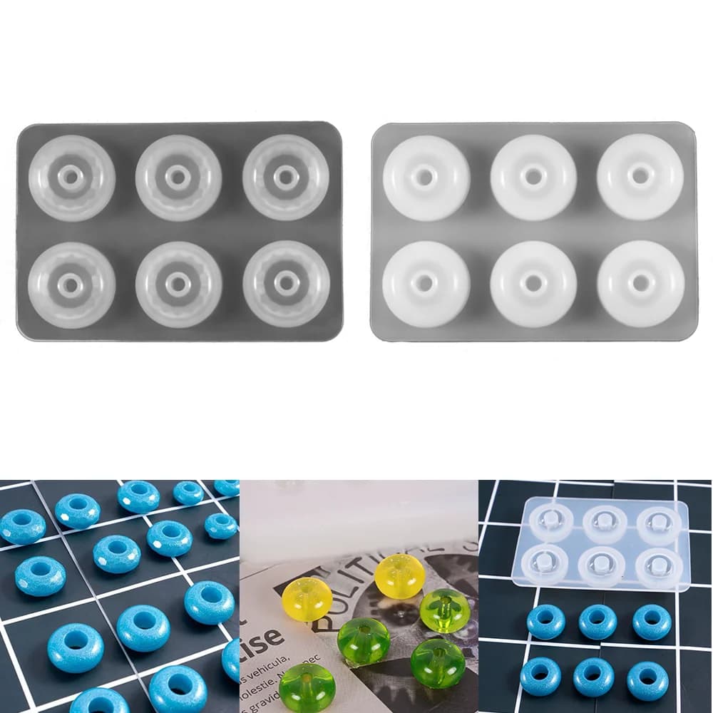 2 stili 12mm 16mm perline a sfera piatta con foro stampo in Silicone per gioielli fai da te fare resina epossidica stampo in Silicone artigianato fatto a mano