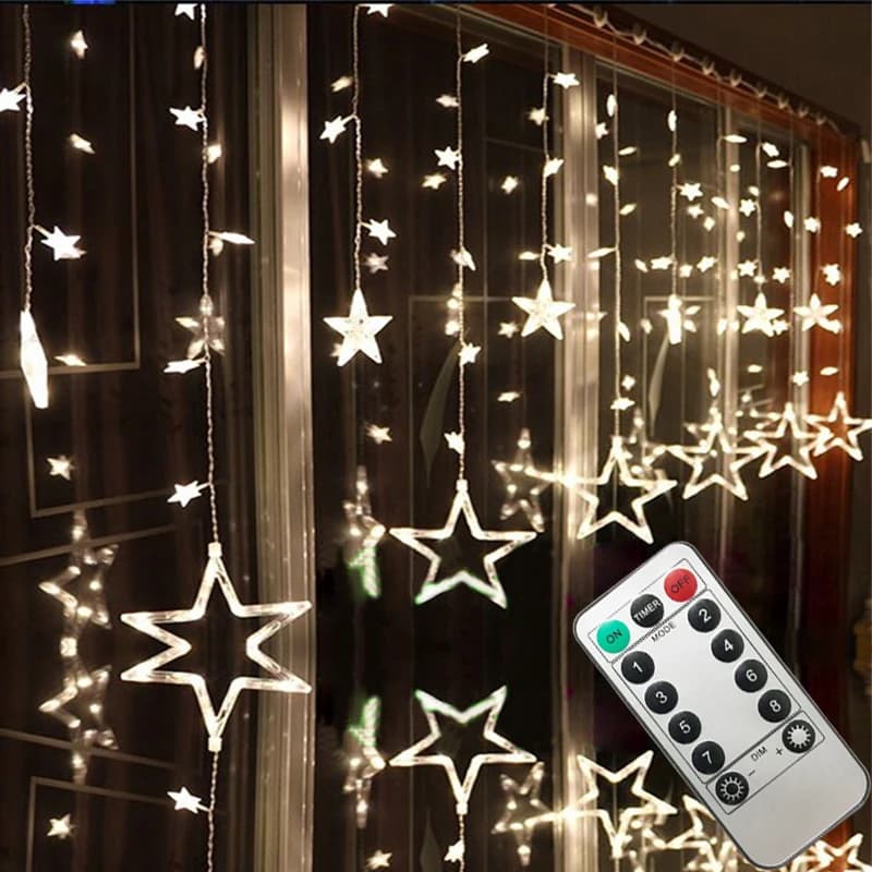 AC110V o 220V illuminazione natalizia LED fata luci stella tenda stringa luminarias ghirlanda decorazione luce di nozze di natale 3M