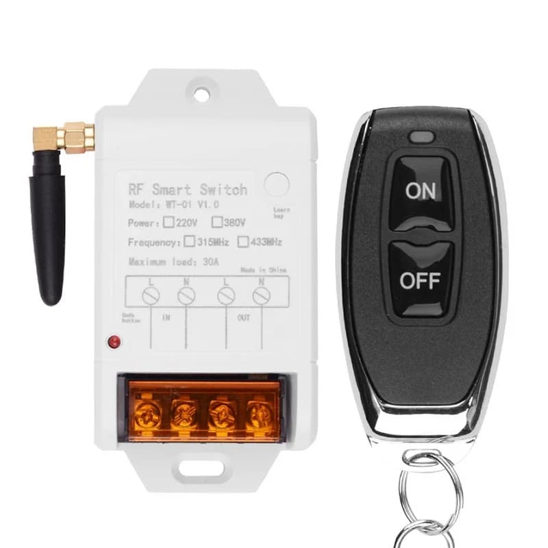 Trasmettitore industriale del ricevitore dell'interruttore di telecomando senza fili di ca 220V 380V 1CH 30A per la porta del Garage della luce della pompa idraulica LED