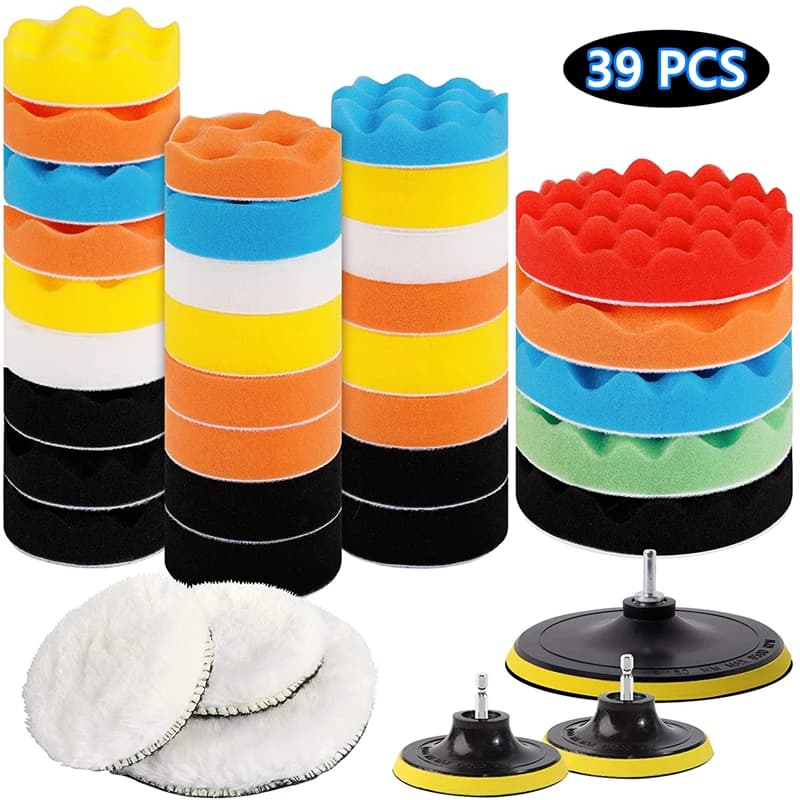 Car polishing sponge pad kit Foam pad kit Sprinkle for polishing machine Wax raspberries for motorcycle motor vehicles Removes scratches