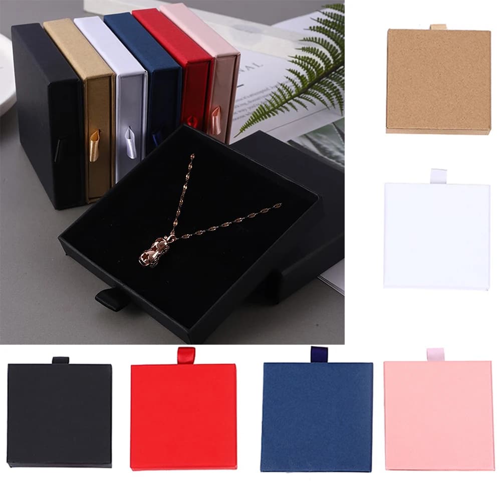 Cassetto portagioie per anello orecchino collana braccialetto organizzatori stoccaggio scatole regalo in cartone con spugna all'interno scatole di imballaggio