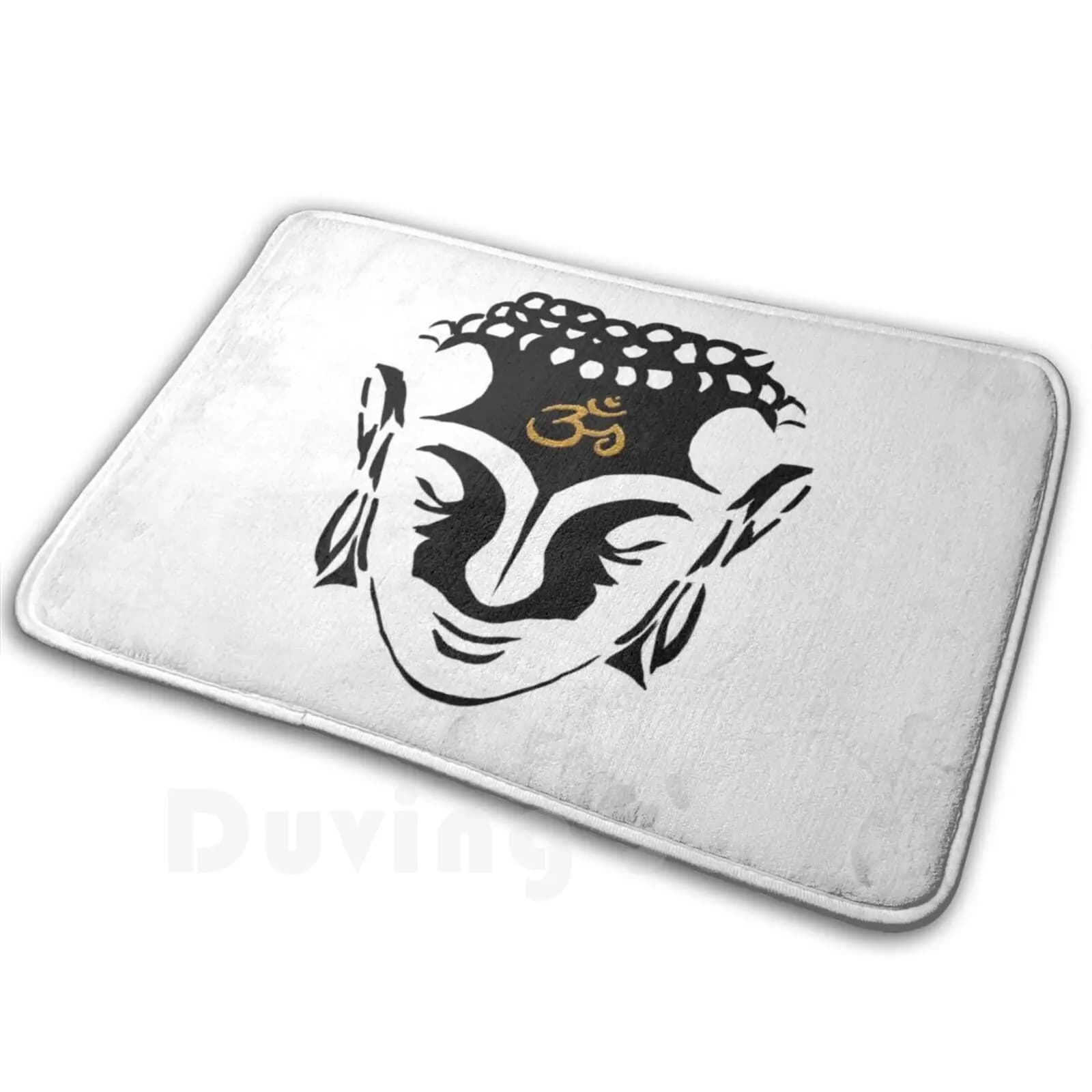 Buddha Om Morbido Tappetino antiscivolo Tappeto Cuscino Buddha Om Buddismo Monaco buddista Oro Yoga dorato Yogi Meditazione Zen