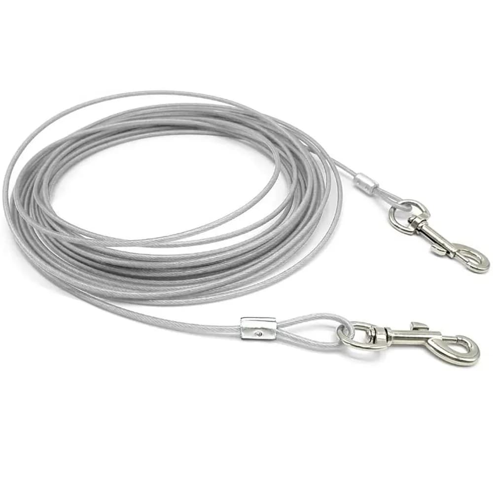 Guinzaglio per cani con cavo di legatura in filo d'acciaio, guinzaglio da addestramento per carrello riflettente resistente per cani di taglia grande, runner per animali domestici