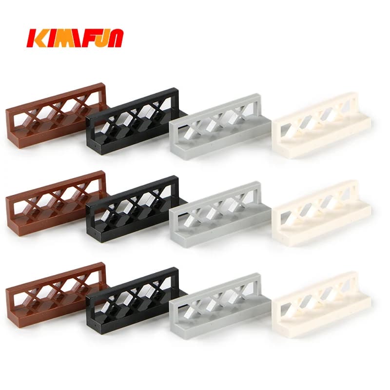 120 pz 1x4 City Garden accessori per la casa in vaso griglia fai da te Guardrail Building Blocks recinzione pilastro muro MOC parti mattone
