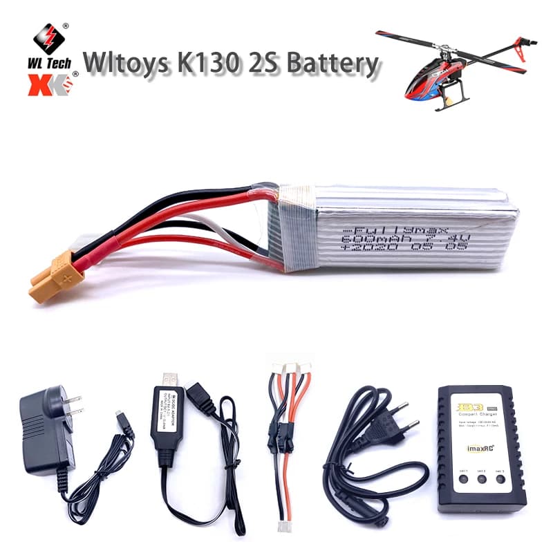 Wltoys XK K130 Lipo Batteria 7.4V 600mAh 2S Batteria Per RC Elicottero Drone Pezzi di Ricambio Accessori XT30 spina Della Batteria Lipo
