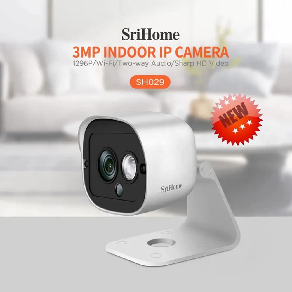 Srihome SH029 3.0MP Mini WIFI IP Camera Smart Home visione notturna vista Mobile allarme di tracciamento umano Audio bidirezionale CCTV Baby Monitor