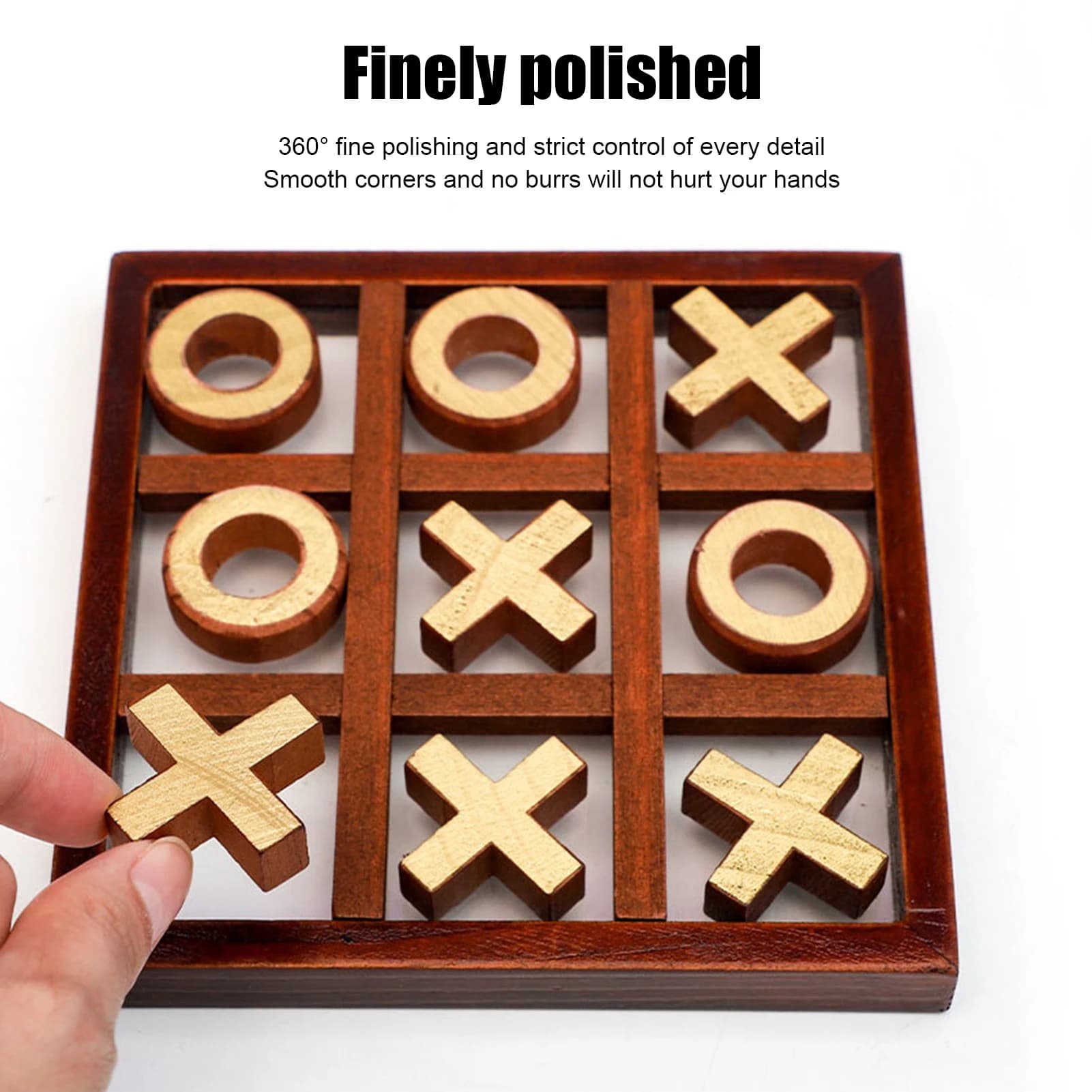 Gioco da tavolo classico gioco per famiglie Noughts And Crosses gioco Set di giochi da tavolo per famiglie in legno per feste e ospiti in famiglia