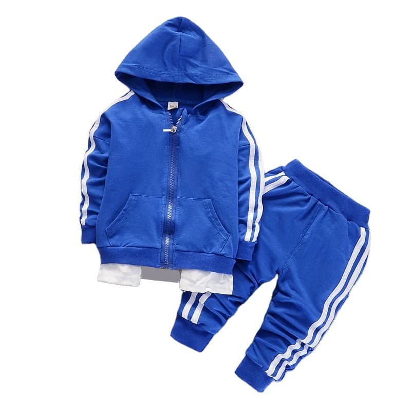 Nuova primavera autunno bambino tuta Casual bambini ragazzi ragazze felpe con cappuccio pantaloni 2 pz/set Kid cotone abbigliamento moda infantile Sportwear