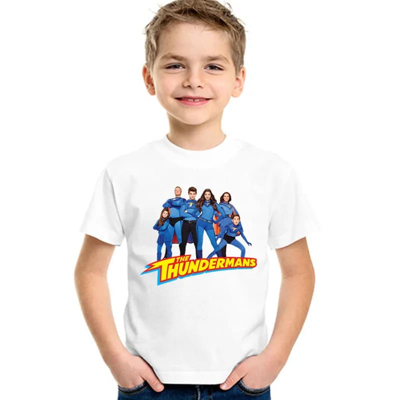 New Cute The Thundermans TV Show Stampa T-shirt Estate Bambini T Shirt Neonate Ragazzi Vestiti Moda Streetwear Top