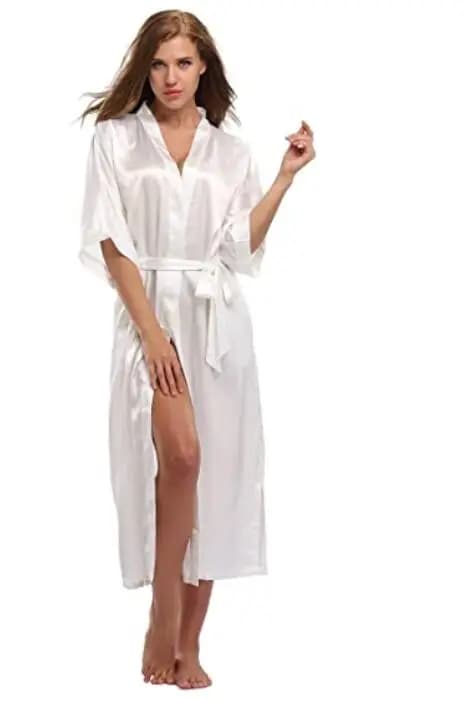 Satin Long Silk Satin for Bride and Damigelle, Female Kimono, Bathrobe Size Grande XXXL, Sexy Peignoir for Women