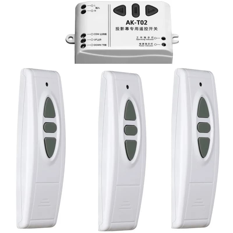 Sistema di interruttori di controllo remoto Wireless RF digitale intelligente AC 110V 220V 240V per schermo di proiezione/porta del Garage/persiane